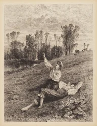 Untitled (Pojkar som flyger en drake)