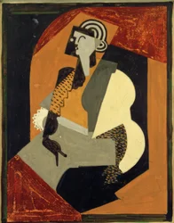 Sittande kvinna