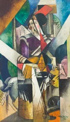 Kvinna med djur (Madame Raymond Duchamp-Villon)