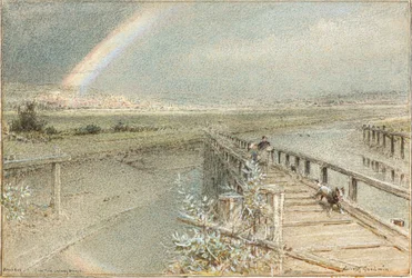 Arundel från Ford Railway Bridge (akvarell)