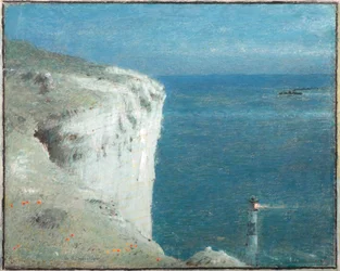 Strandhuvud i månsken (akvarell och bodycolour)