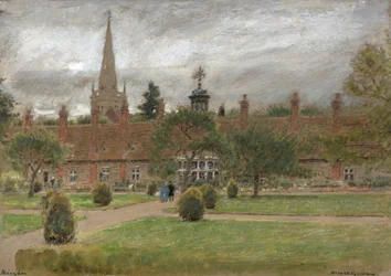 Long Alley Almshouses, Abingdon (akvarell)