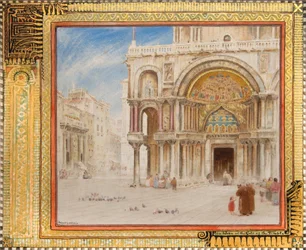 Petrus  Johannes vid tempelporten,San Marco, Venezia, ca 1872 (akvarell)