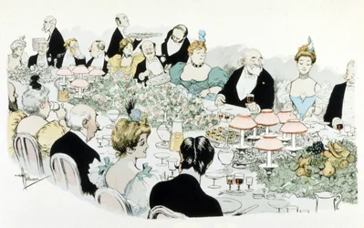 Middag av A. Guillaume 1908 (teckning)