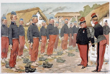 The Review of the Feet - i "" Military Album"" av Albert Guillaume (1873-1942), ca. 1900