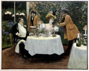 Restaurang, teckning av Guillaume
