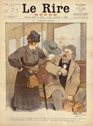 Tågkonduktören, skämtteckning ur Le Rire Rouge, 27 november 1915