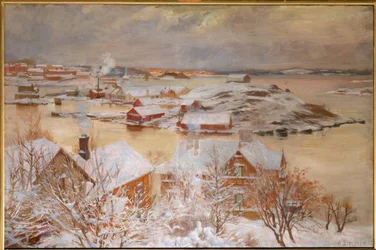 En dag i december (målning på duk)