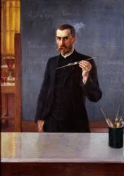 Porträtt av doktor Emile Roux, assistent till Louis Pasteur 1894 Målning av Albert Edelfelt (1854-1905) (ec.fin.) 1894 Paris, musée Pasteur - Porträtt av doktor Emile Roux, Louis Pasteurs assistent, 1894. Målning av Albert Edelfelt (1854-1905) (finska
