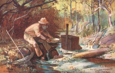 Australiska typer: "Hattmakaren" (färglitografi)
