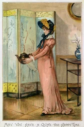 May You Have A Quite Too Happy Time, viktorianskt julkort, utgivet av Hildesheimer und Faulkner, London, omkring 1880.