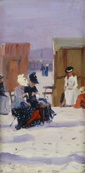 På stranden,