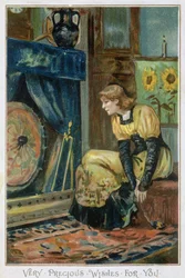 Very Precious Wishes For You, viktorianskt julkort, publicerat av Hildesheimer und Faulkner, London, ca 1880