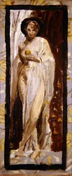 A Drapered Naken / Study, c.1867 (olja på panel)