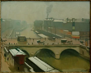 Utsikt över Pont St. Michel i Paris