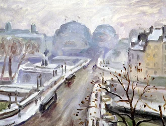 Franska: Pont Neuf under snön
