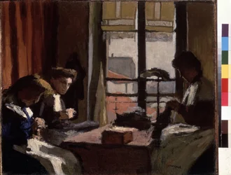 Milliners (Milliners). Målning av Pierre Albert Marquet (1875-1947). Olja på duk. Sön: 1901-1902. Mått: 50,5x61cm. Eremitagemuseet, Sankt Petersburg (Saint-Petersburg)