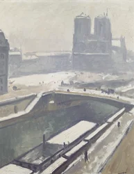 Notre Dame i snön, efter 1912 (olja på duk)