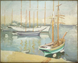 Segelbåtar i Marseille (olja på duk)