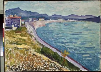 ""Saint Jean de Luz"" Utsikt över den baskiska kusten vid Saint-Jean-de-Luz (Pyrenees Atlantiques). Målning av Pierre-Albert (Albert) Marquet (1875-1947) 1907 Olja på duk. Eremitagemuseet, Sankt Petersburg (Saint-Petersburg)