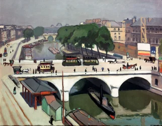 Saint-Michel Bridge i Paris. Quai des Grands Augustins, 1908.