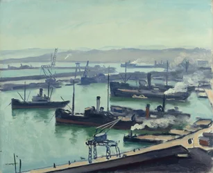 Hamnen i Alger (olja på duk)