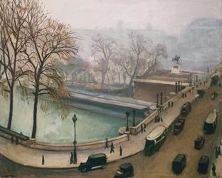 Utsikt över floden Seine, ca 1935 (olja på duk)