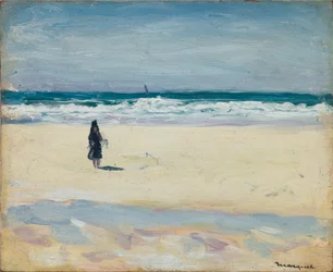 Ung flicka på stranden