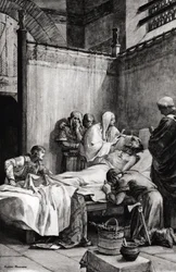 Frankernas Klodvig I:s död i Paris den 27 november 511 - teckning av Albert Maignan (1845-1908)
