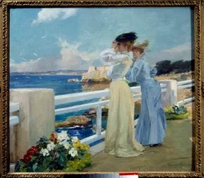 Måsarna eller ""den franska rivieran"" Målning av Albert Maignan (1845-1908) 1906 Le Havre, Museum of Fine Arts