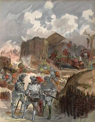Bayard vid belägringen av Mezieres, illustration från 