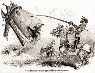 Don Quijote för en annons för det stärkande Globeol, omkring 1916