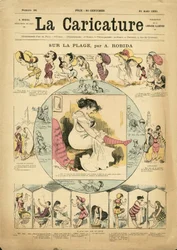 Illustration av Albert Robida (1848-1926) för omslaget till La Caricature (1880)