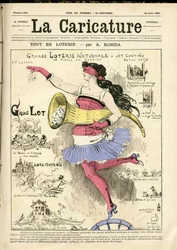 Illustration av Albert Robida (1848-1926) för omslaget till The Caricature (1880)