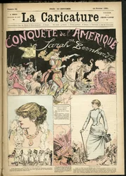 Illustration av Albert Robida (1848-1926) för omslaget till The Caricature (1880)