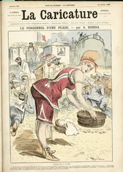 Illustration av Albert Robida (1848-1926) för filten La Caricature (1880)