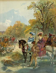 Royal Hunt of Francois I (1494-1547). Illustration