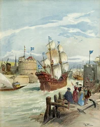 Den franska flottan i Le Havre, som blev genom beslut av Francois I