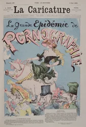 ”Den stora pornografiepidemin”, omslagsillustration till tidskriften ”La Caricature”, 6 maj 1892