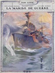 Franskt örlogsfartyg, omslagsillustration från "La Marine de Guerre