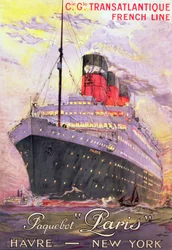 "Rutten Le Havre-Plymouth-New York" (färglitografi)