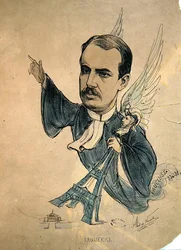Karikatyr av Georges Laguerre, ca 1900 (färglitografi)