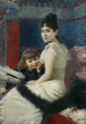 Irene von Keller med sin son Balthasar
