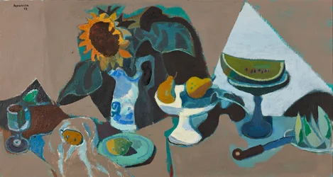Stilleben med solros (olja på duk)