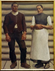 Det mänskliga paret (målning på duk)