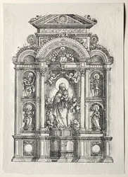 Altare med den vackra Maria av Regensburg, 1520.