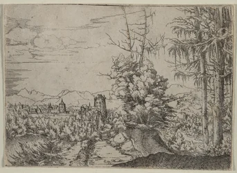 Landskap med två tallar, 1522-1525.