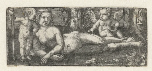 Liggande Venus med två putti
