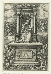 Mary med barn på en tron Vackra Maria von Regensburg