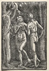Människans fall och återlösning: Adam och Eva äter den förbjudna frukten, ca. 1515.